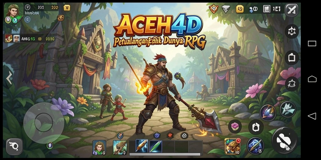 Antarmuka permainan <strong>ACEH4D</strong> yang menawan di dalam dunia RPG.