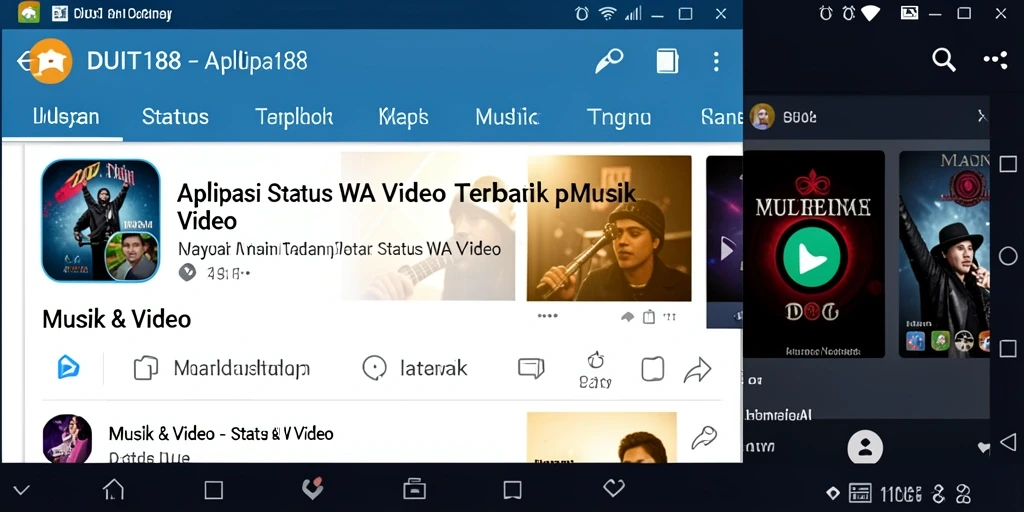 Antarmuka DUIT188 yang menarik dengan berbagai pilihan Status WA Video.