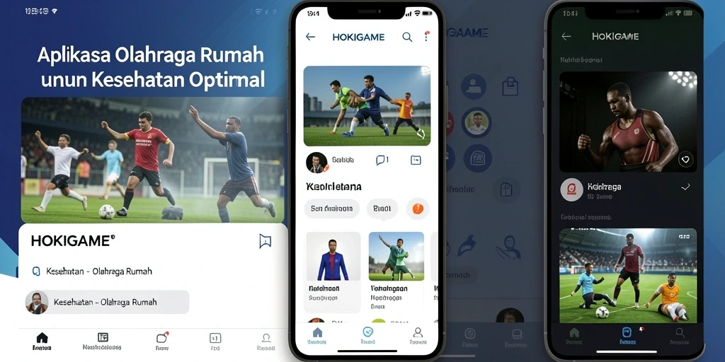 Antarmuka HOKIGAME yang sederhana dan fungsional untuk olahraga rumah.