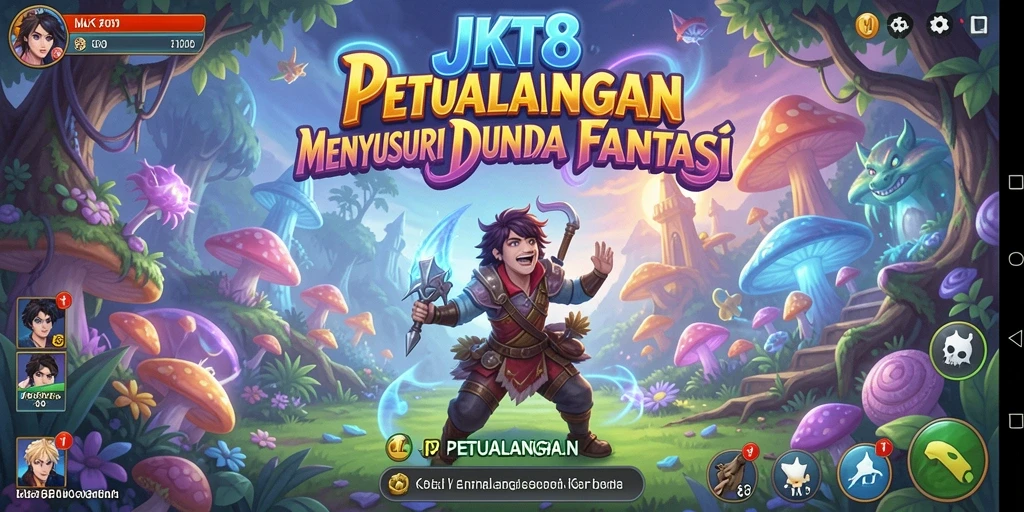Antarmuka permainan Petualangan JKT8 yang menarik dan interaktif.